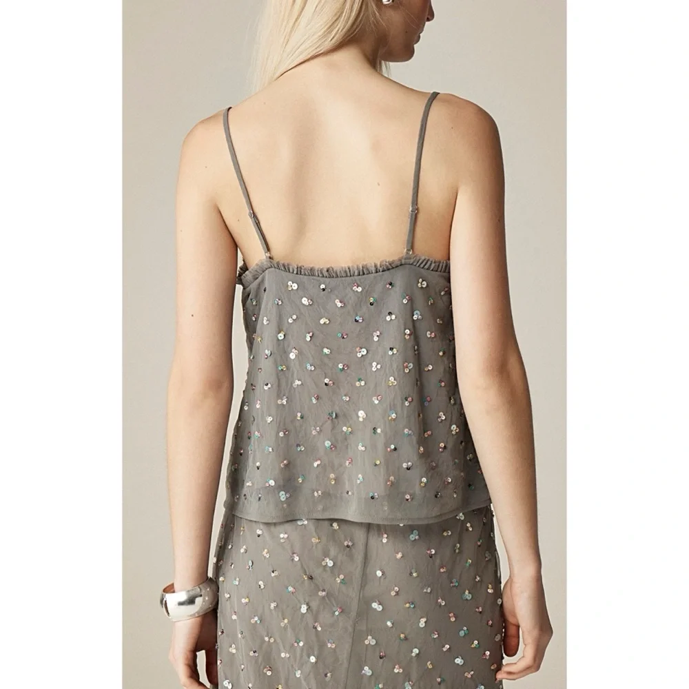 J. Crew Collection Ruffle-trim Camisole with Embellishments - Picture 3 of 9